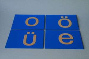 Abbildung Didaktisches Material: Sandpapierbuchstaben Kleinbuchstaben